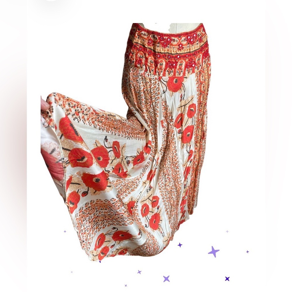 Free People Easy to Love 2 Piece Multicolor Floral Maxi Skirt size 2 - Picture 5 of 12